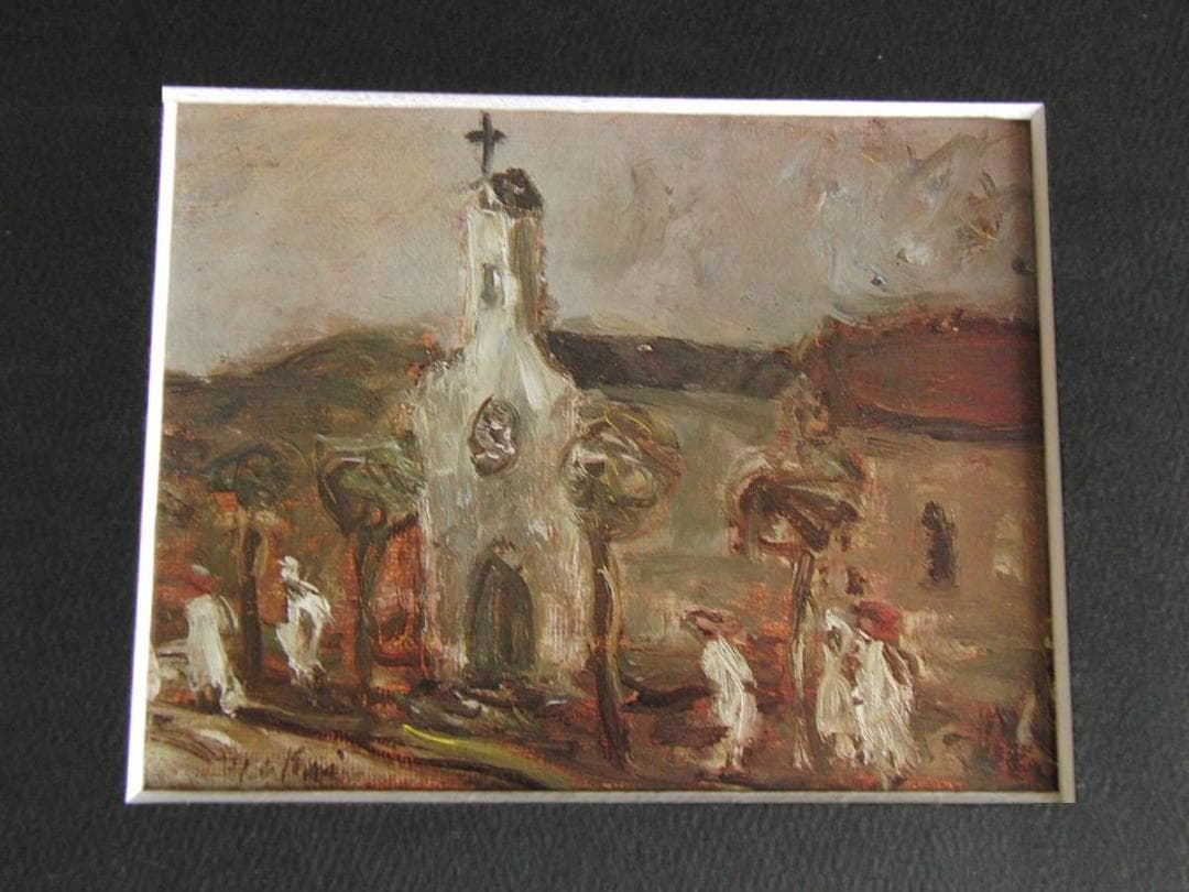 鳥海青児、【教会の見える風景（アルジェ）】、希少な額装用画集より、厳選、新品額装