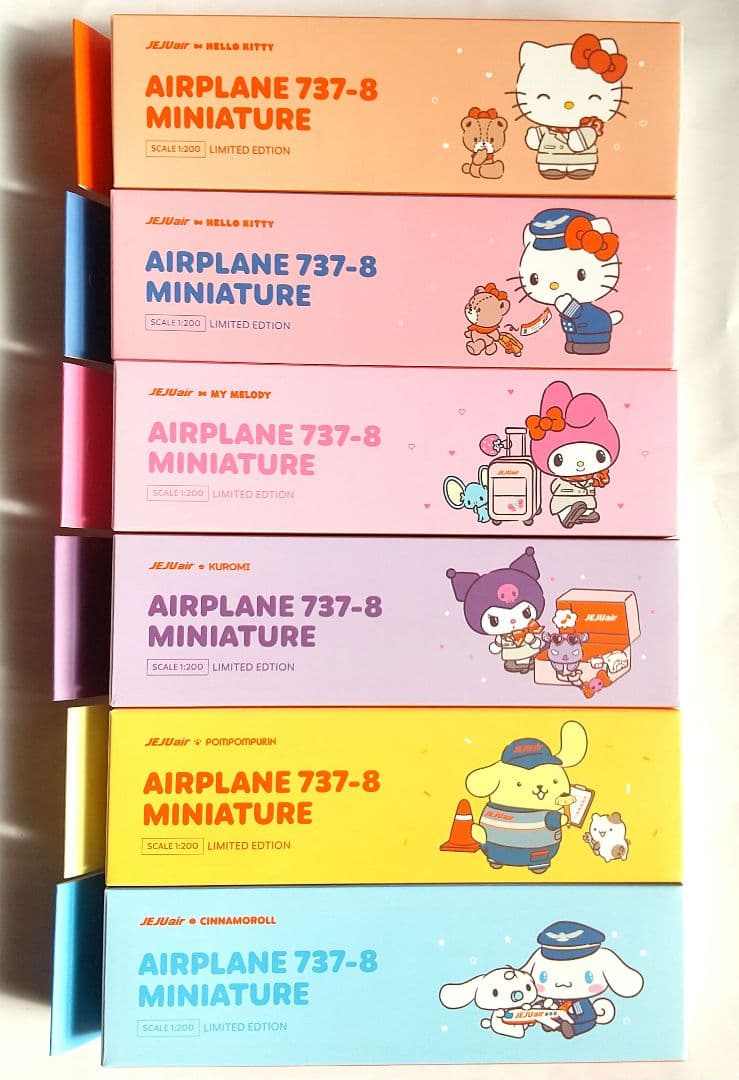 チェジュ航空 サンリオキャラクター B737-8 1/200 6個セット