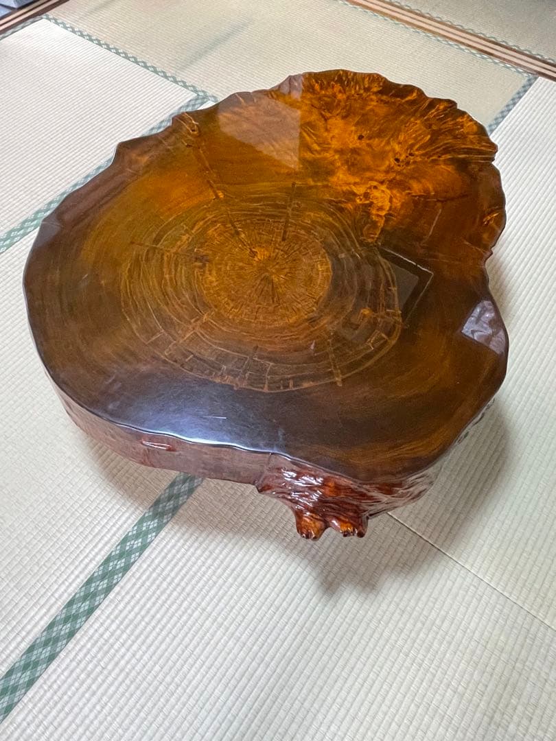 asaki　秋山郷　山源木工　無垢　輪切りテーブル