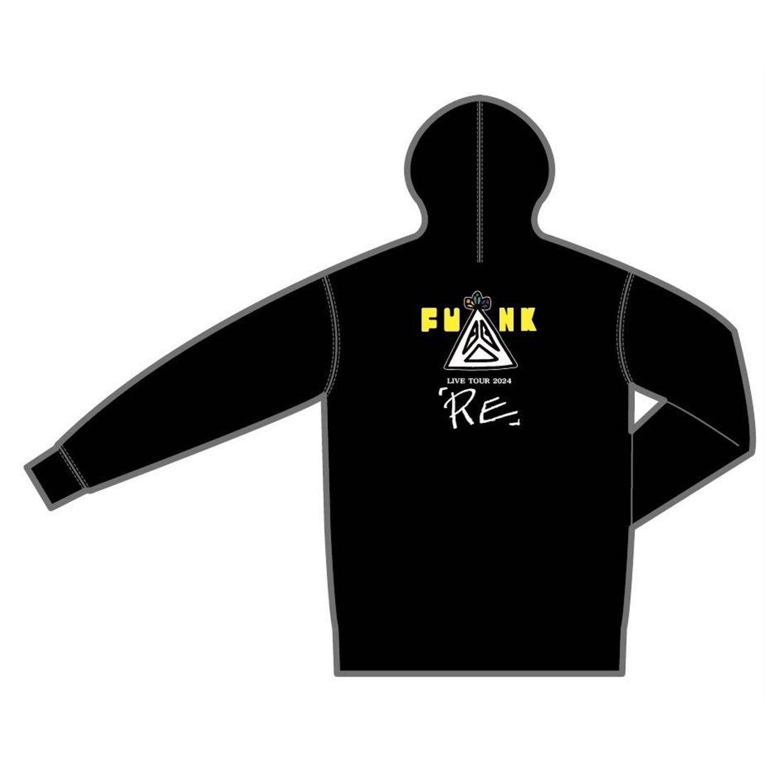 【送料込】オーバーサイズパーカーモコモコ刺繍ロゴ黒 【RE】Freesize