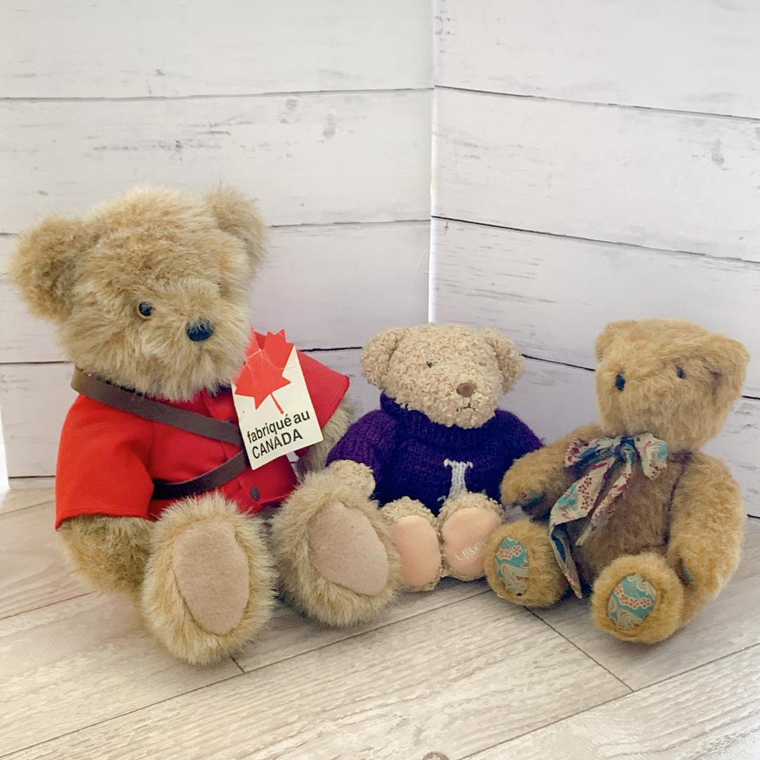 ヴィンテージテディベア 3体セット カナダ BINKLEY BEAR リバティ