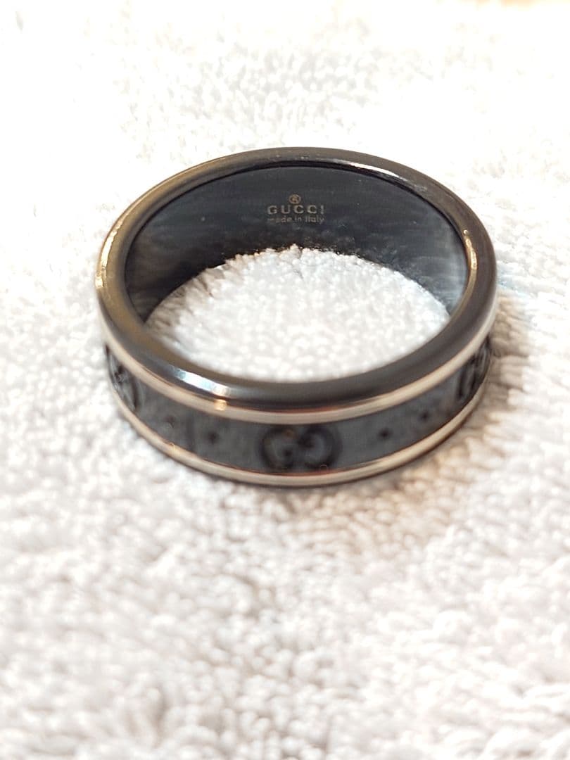 GUCCI アイコンブラックリング サイズ19