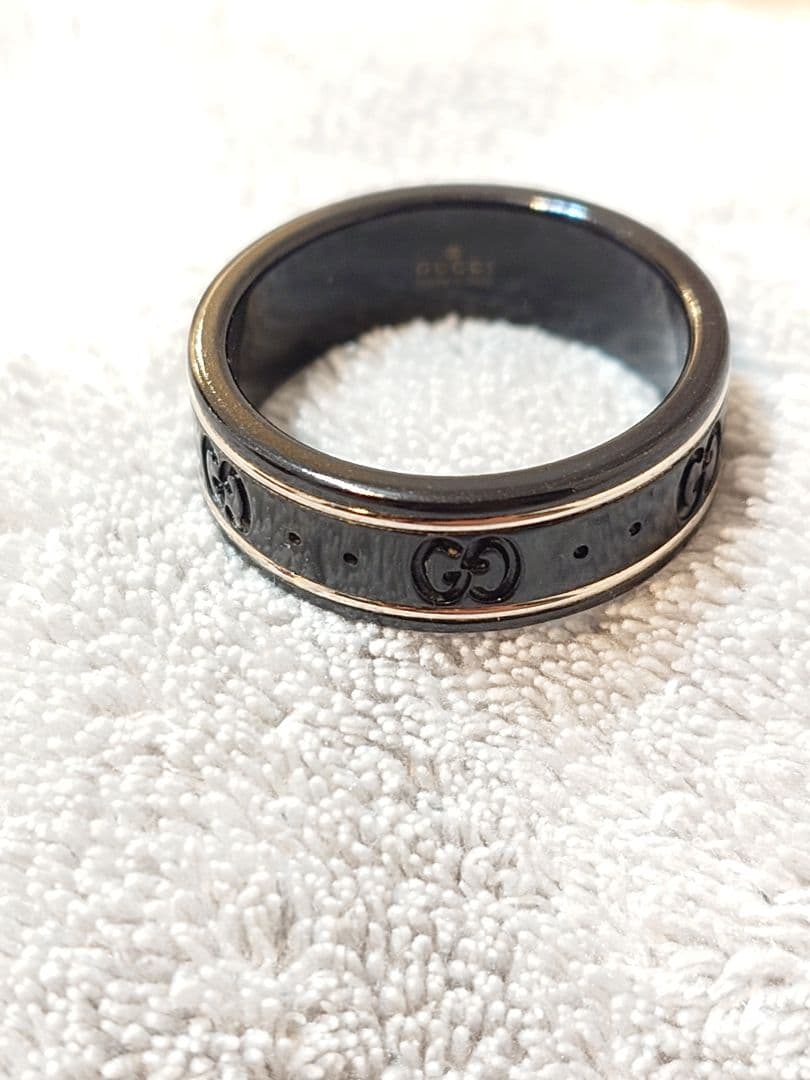 GUCCI アイコンブラックリング サイズ19