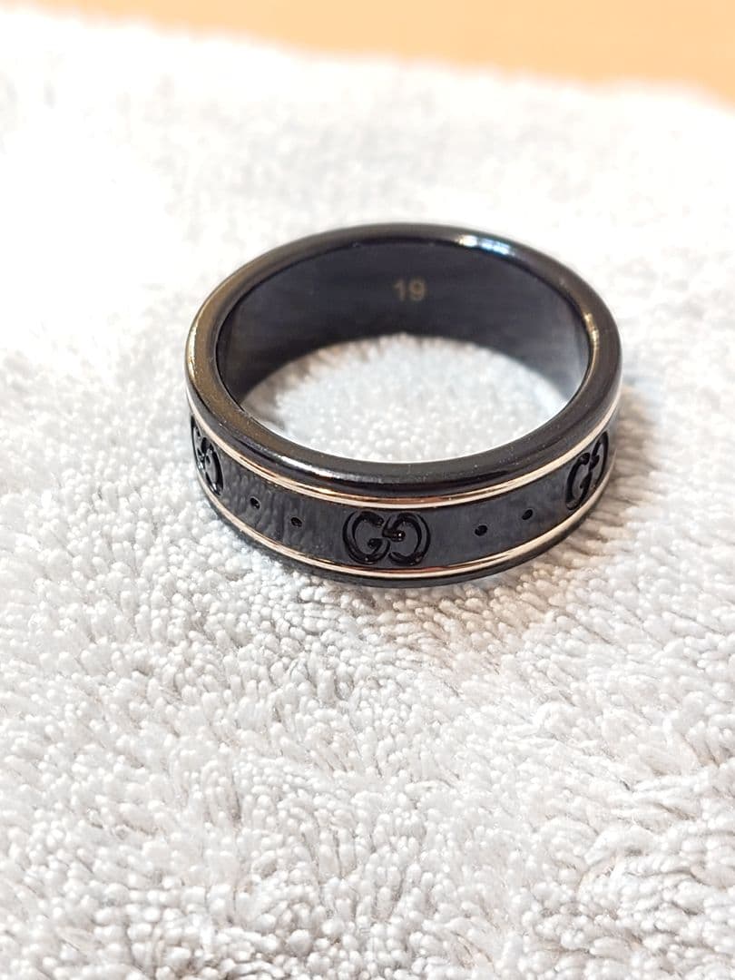 GUCCI アイコンブラックリング サイズ19