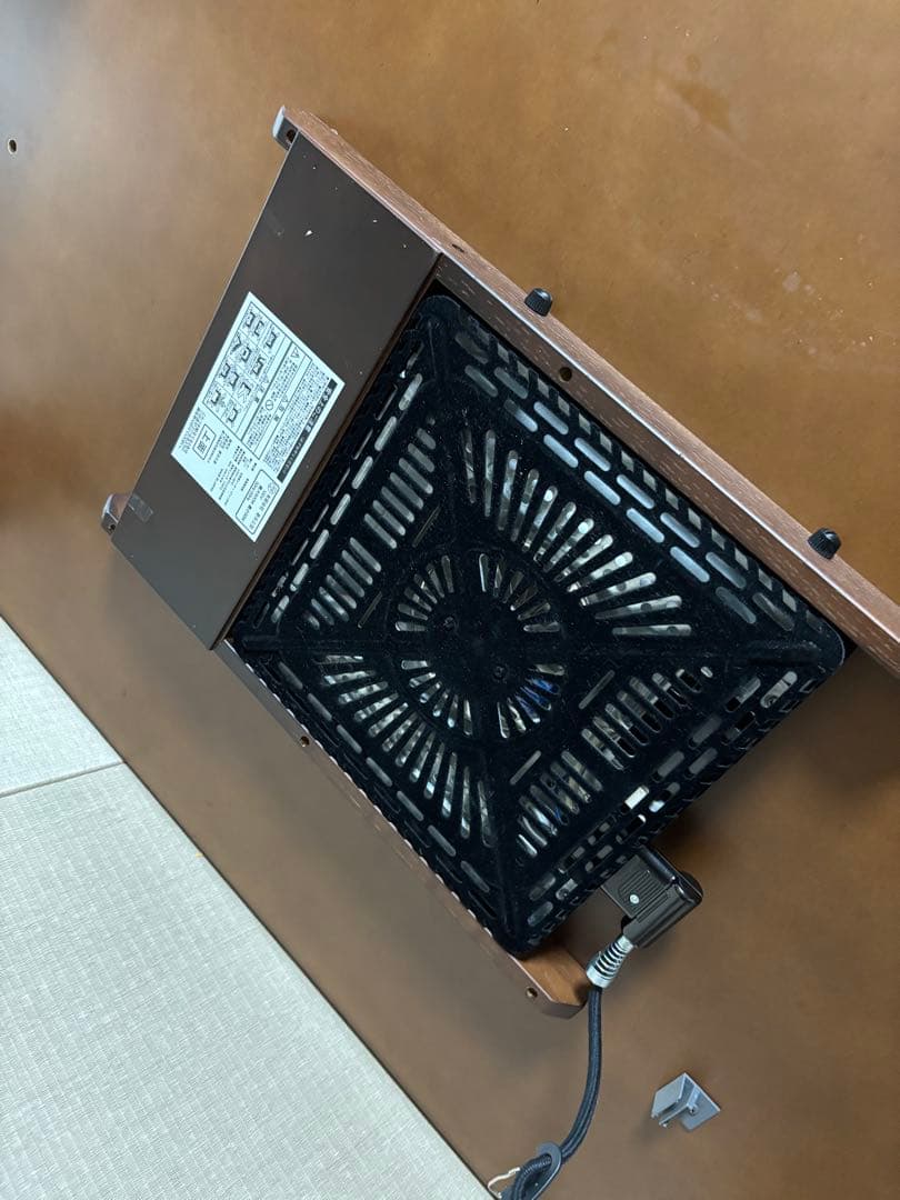 家具調コタツ　木製ダークブラウン長方形テーブル　春日工芸　引き取り限定