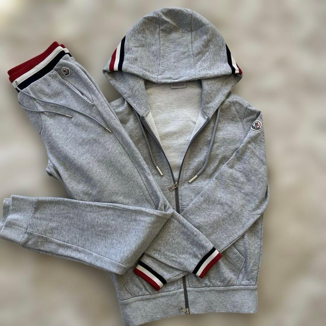 モンクレール　セットアップ　スウェット　正規品　パーカー　パンツ　グレー