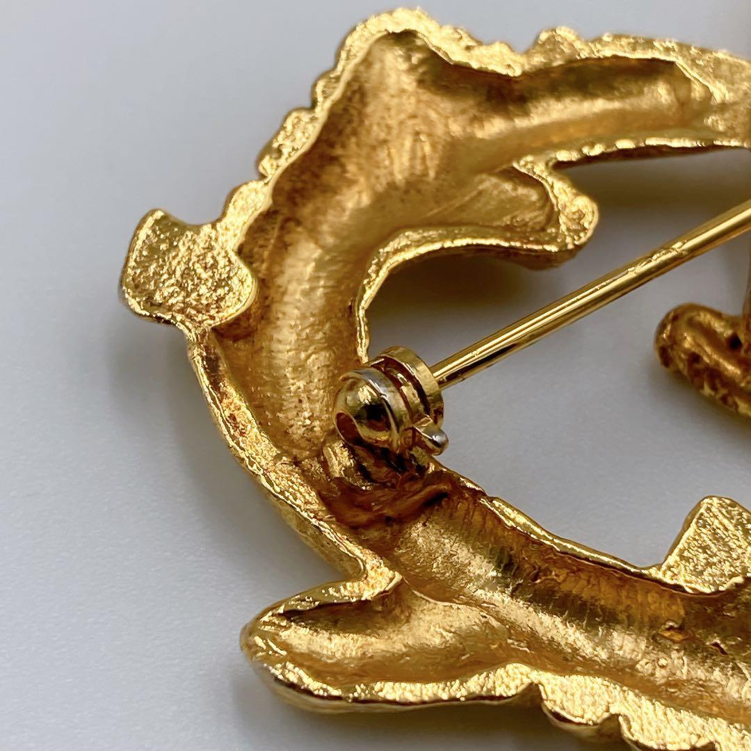 【美品】クリスチャンラクロワ ハート ブローチ ヴィンテージ ゴールド