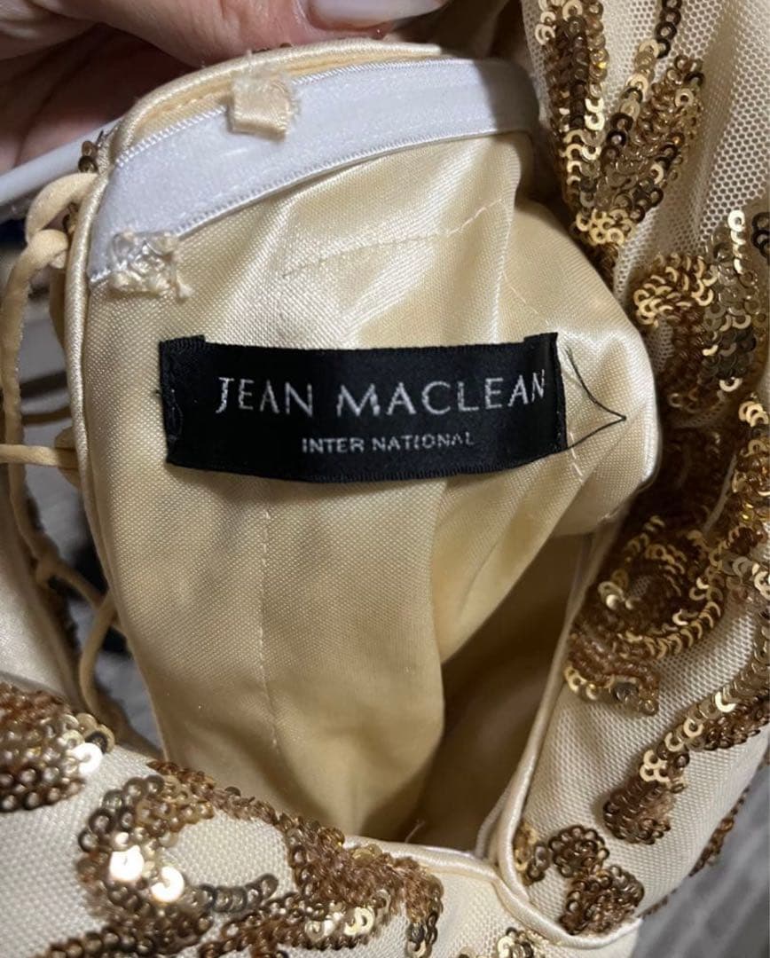 【完売商品】JEAN MACLEAN ロングドレス クリーム 色金色刺繍