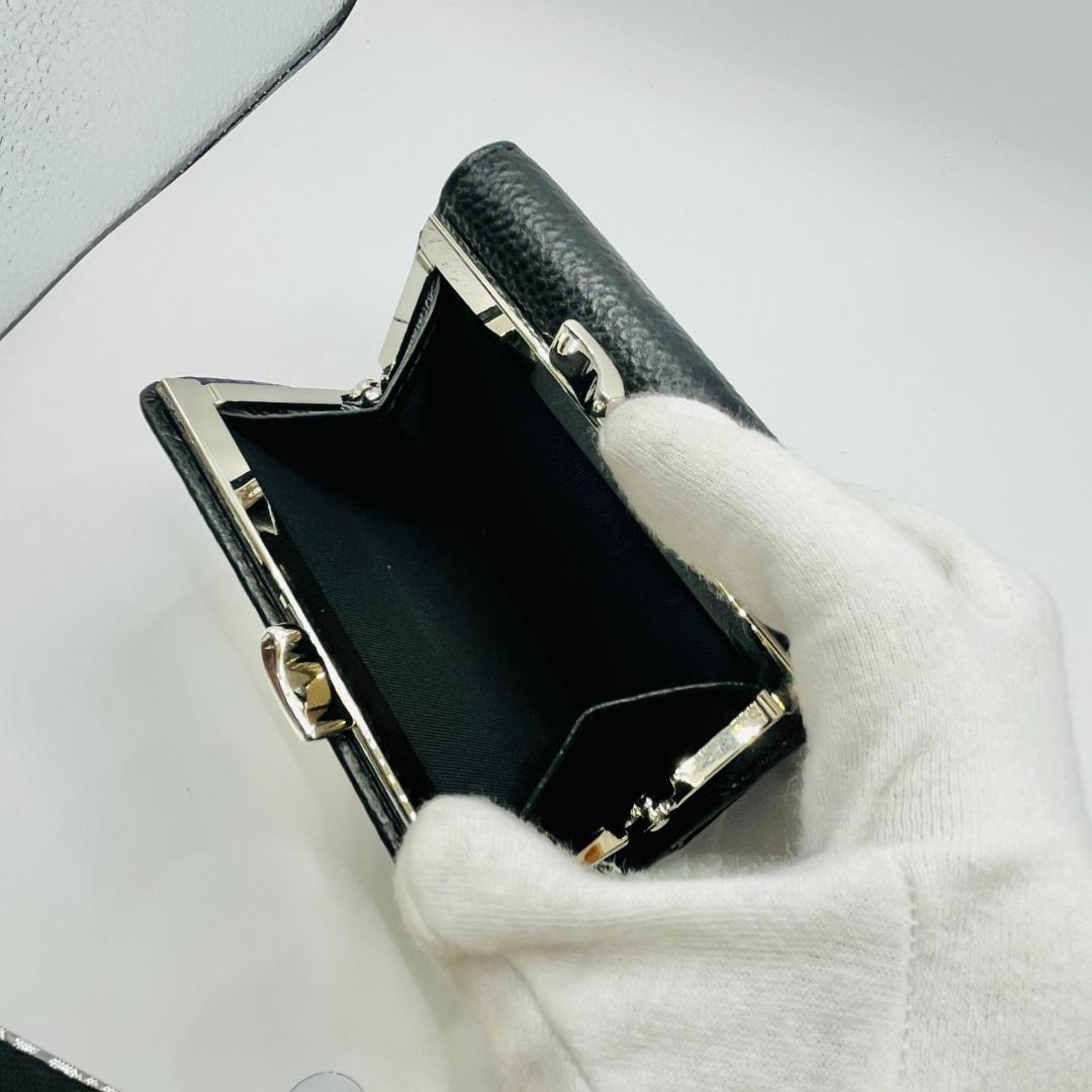 Vivienne Westwood 特価 黒がま口 定番 折財布 高級感 人気