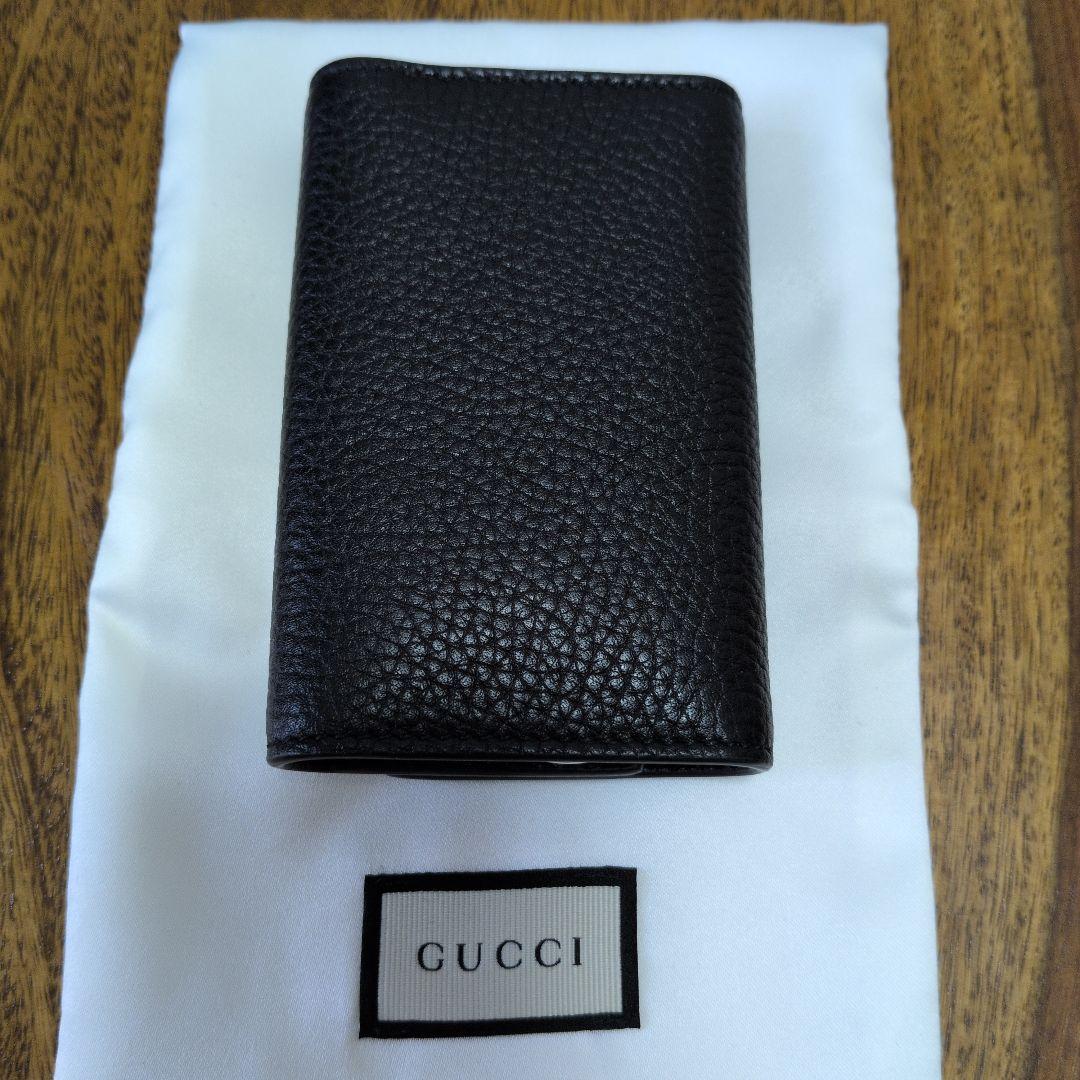 【新品未使用】GUCCI グッチ ブラック レザー キーケース 箱・証明書付き