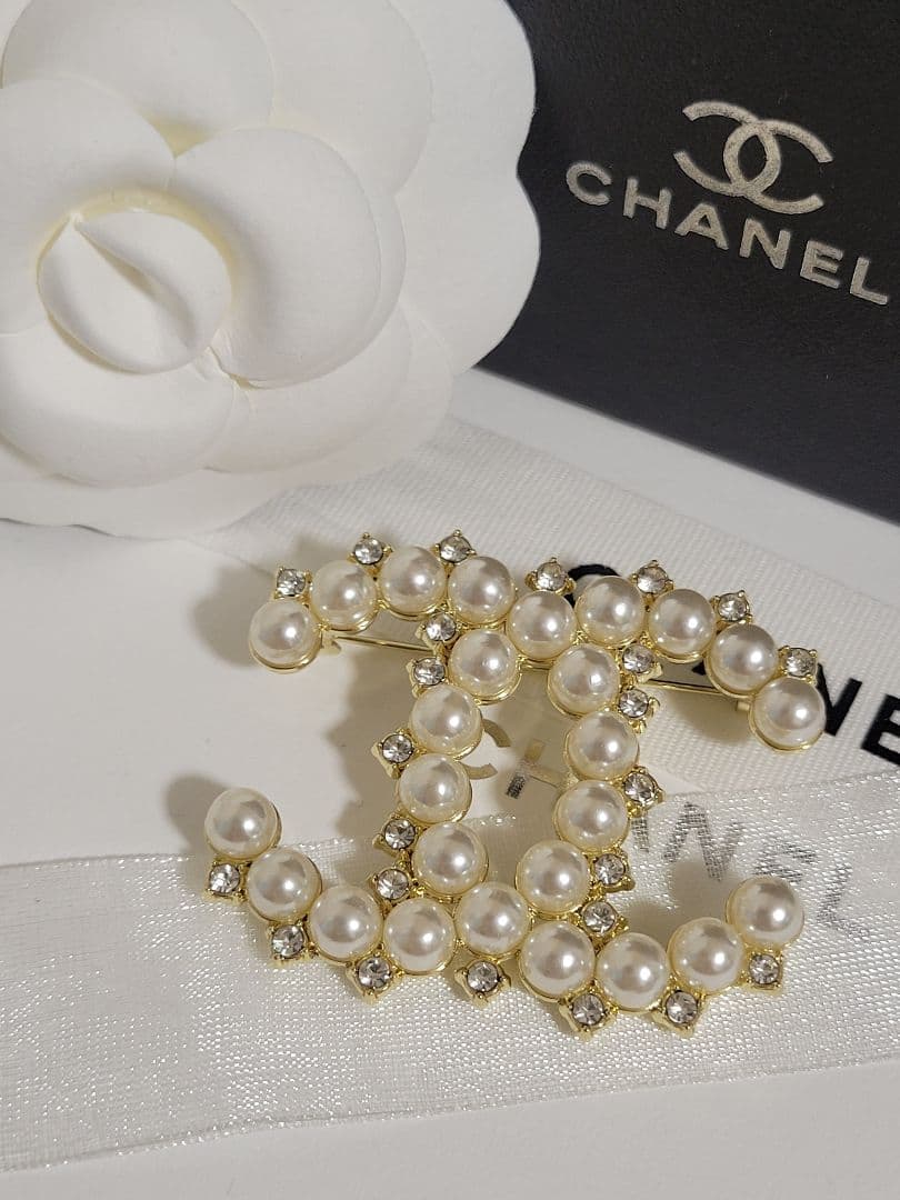 【即購入◎】　シャネル　ブローチ　パール　ゴールド