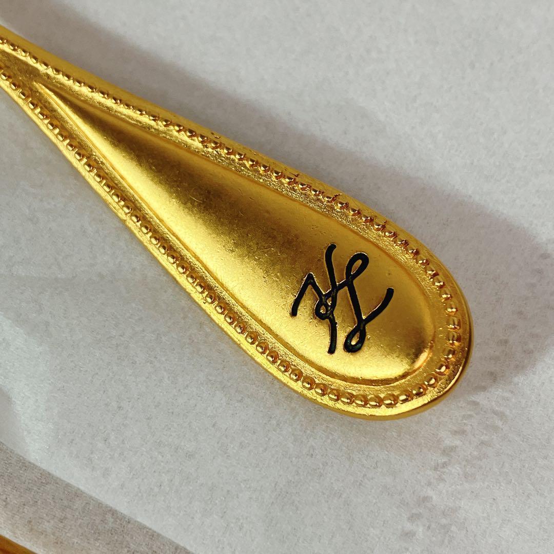 KARL LAGERFELD？ ブローチ フォーク モチーフ 4連 パール