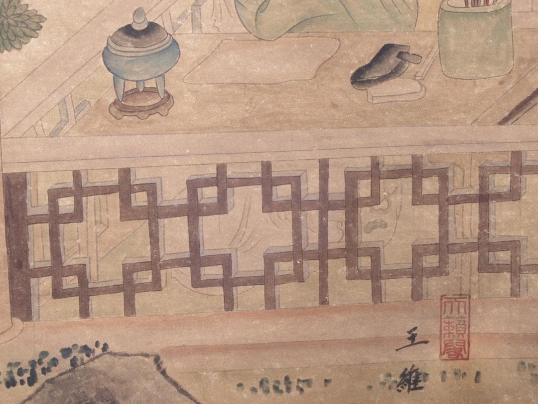 【骨董掛け軸】人物図 中国夏珪　　 南宋時代 肉筆保證 AK708A12-2