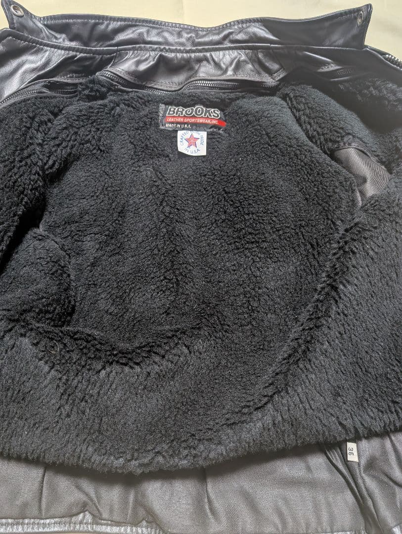 BROOKS ブラックレザーシングルライダースジャケット ヴィンテージ BUCO