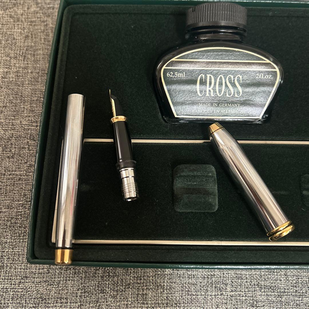 Cross クロス　万年筆　ギフト　グリーンインクボトル　タウンゼント　ゴールド