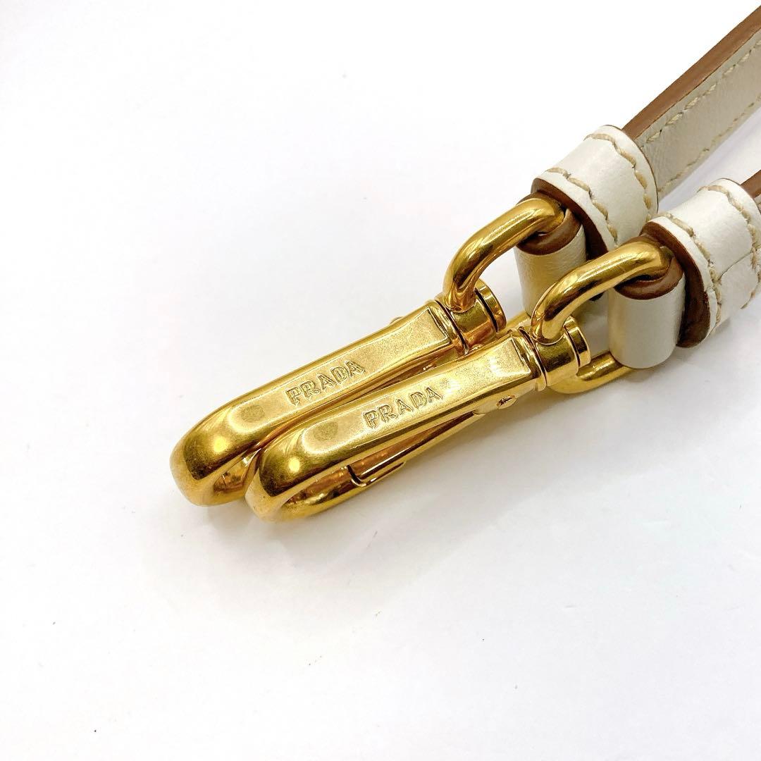 美品✨PRADA プラダ　ショルダーストラップ　レザー　ゴールド金具　ロング