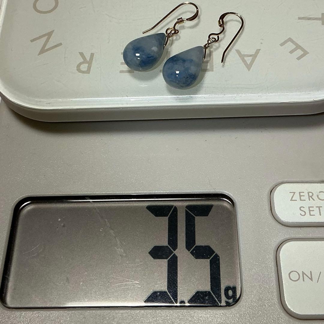 【専用】コン沢翡翠&金山翡翠　ティアドロップピアス　14kgf