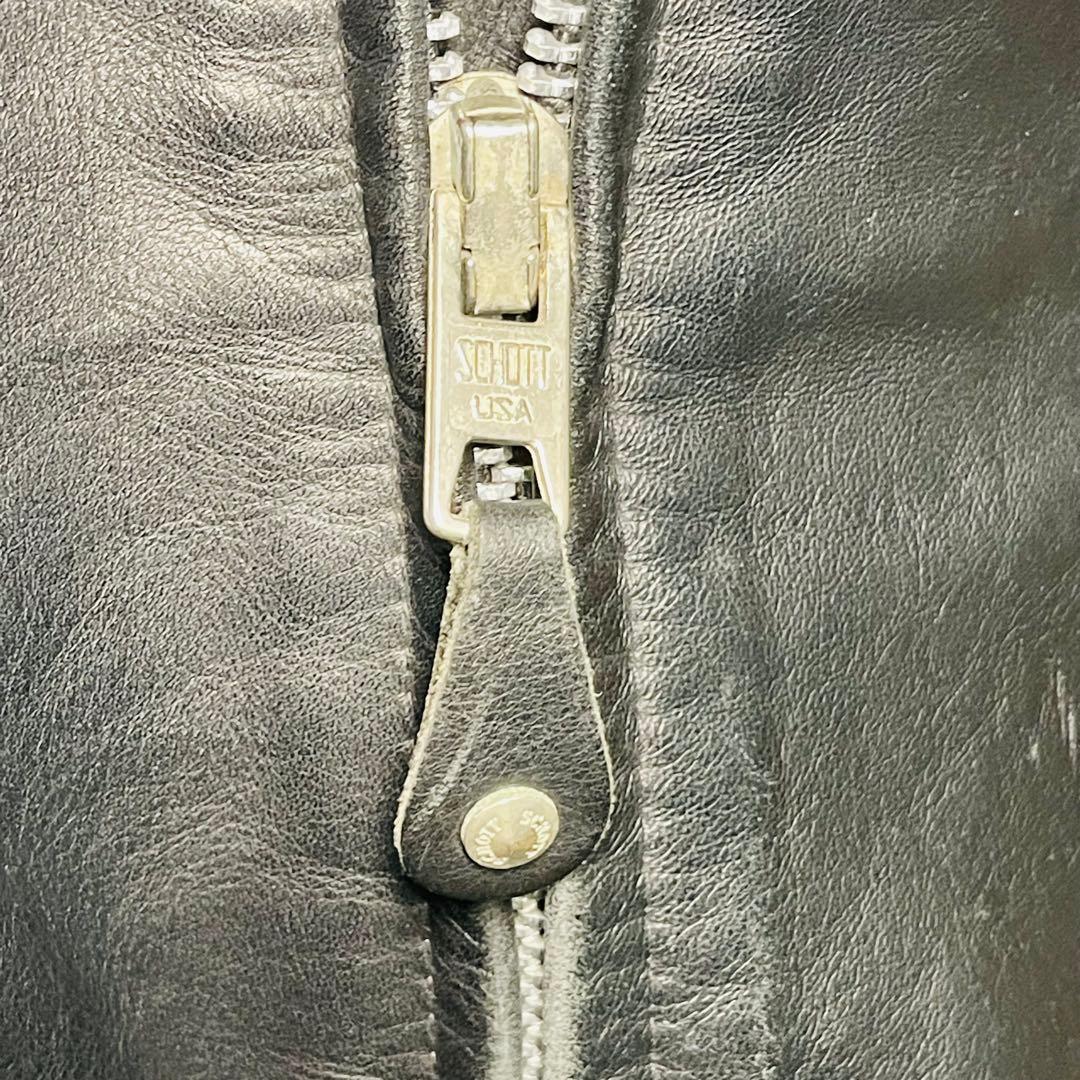 Schott ショット 642系 シングルライダース USA製 ボア 黒 36