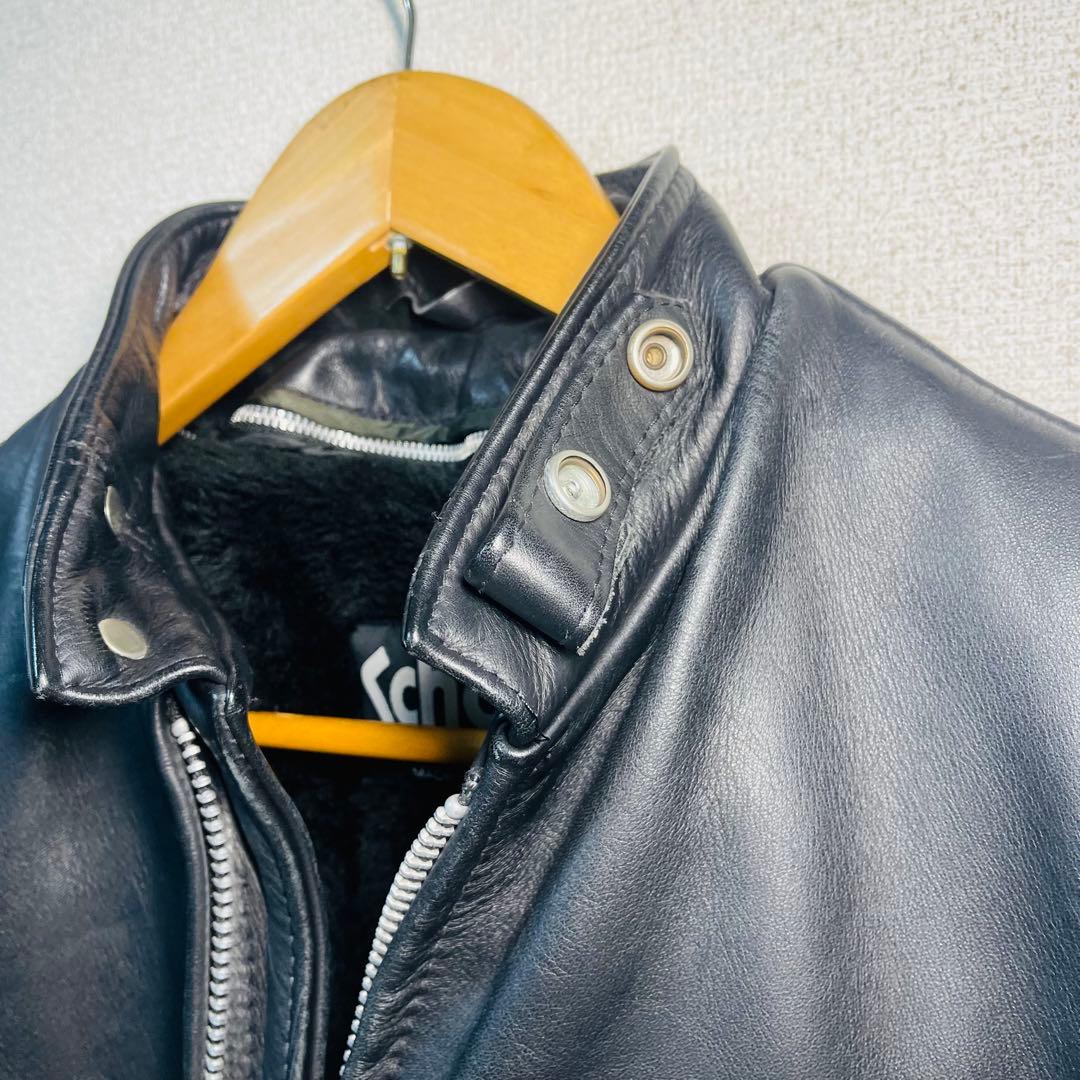 Schott ショット 642系 シングルライダース USA製 ボア 黒 36