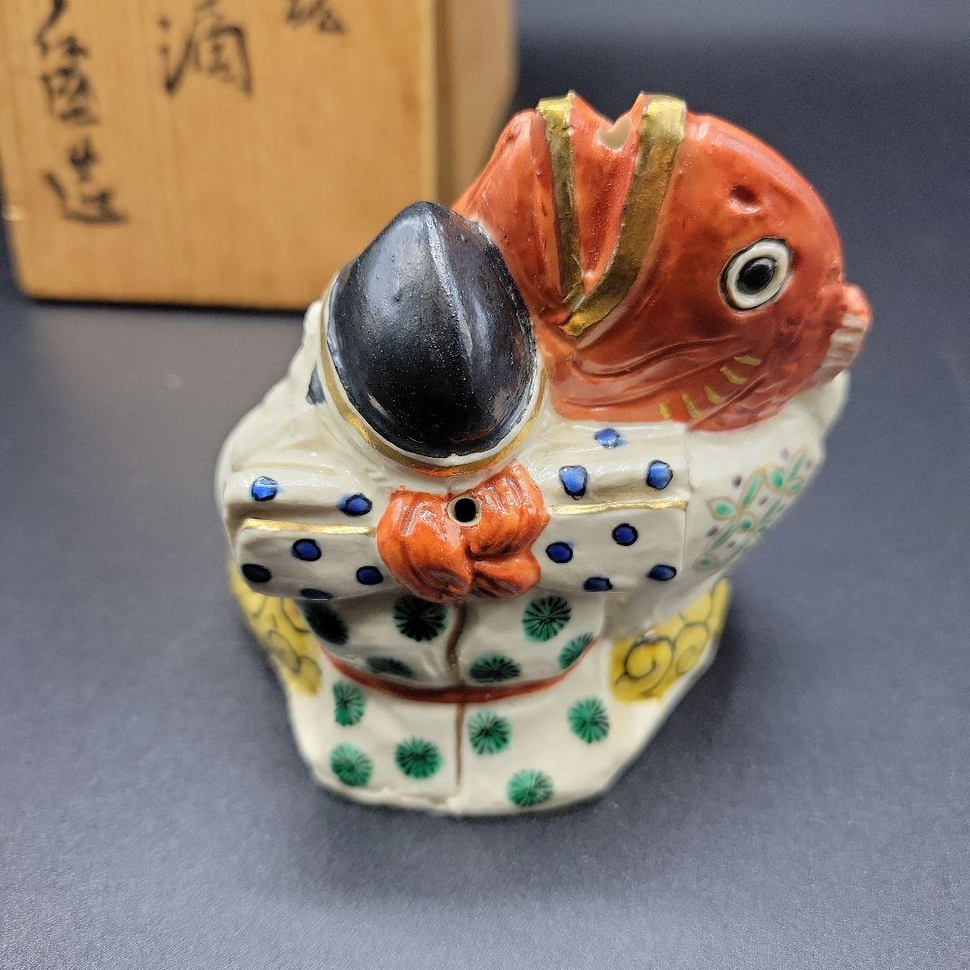 九谷焼　恵比寿様　水滴　箱付き