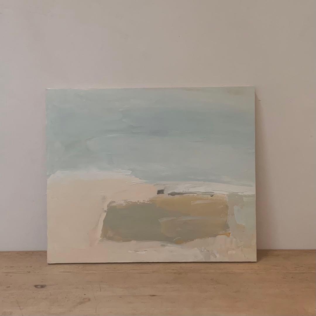 「海」 油彩 油絵 木製パネルに油彩 現代美術 oil on board 絵