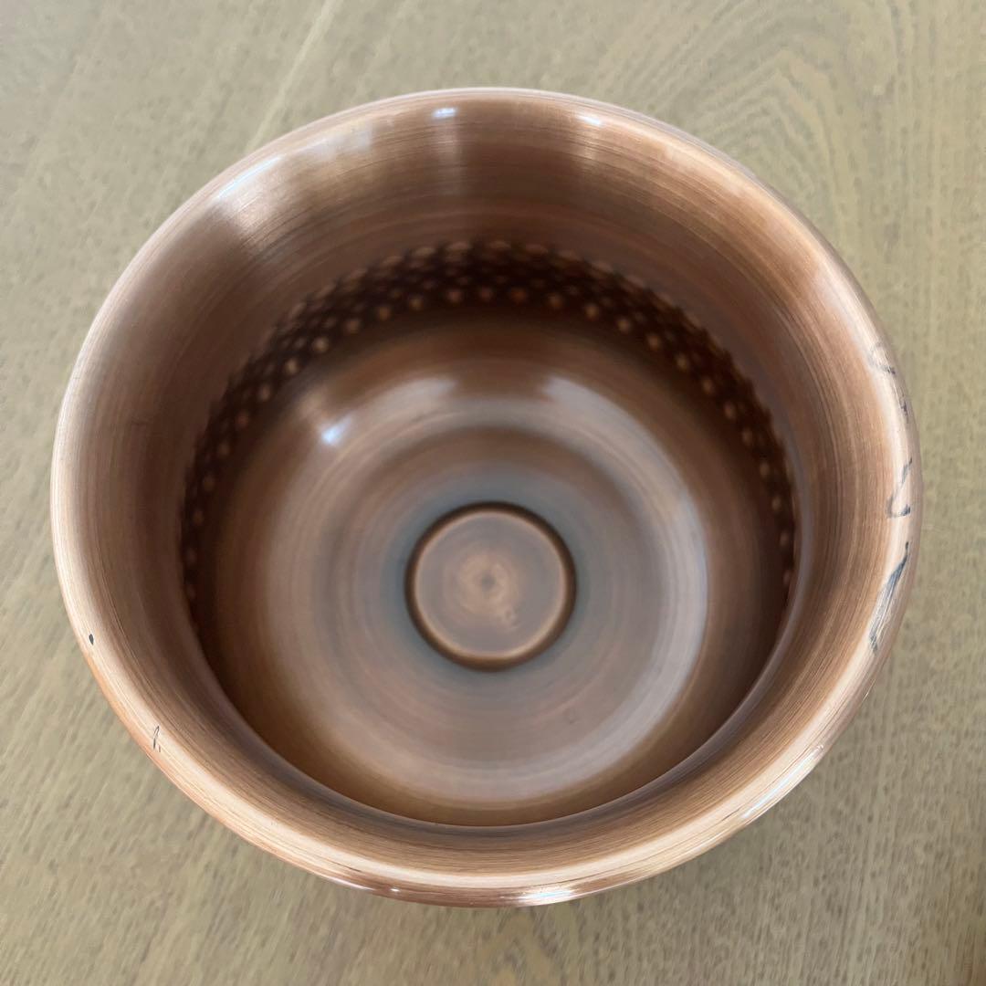 【新品】【未使用】　茶道具　鎚目純銅　建水