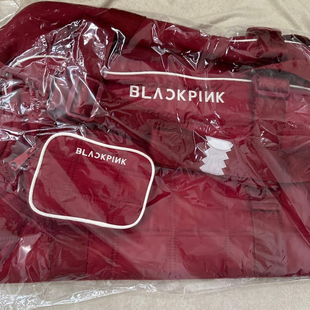 【新品】ボストンバッグ&ポーチ BLACKPINK LOGO バック　レッド