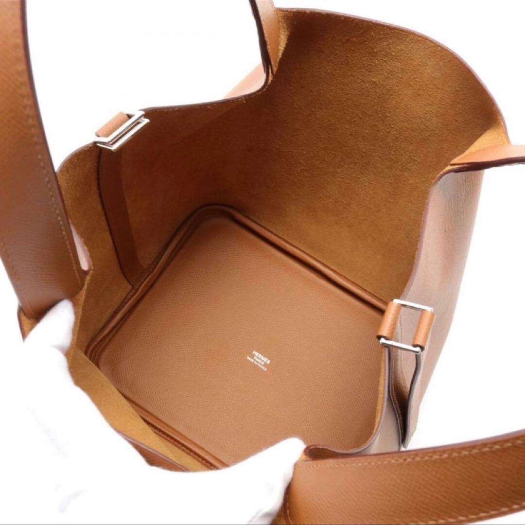 HERMES ピコタンロック MM トレサージュ　ゴールド　ハンドバッグ