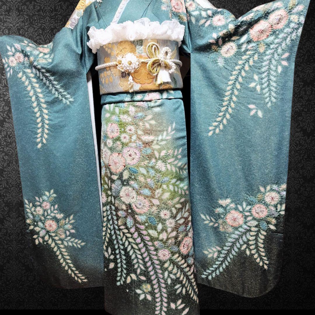 お直し無料！振袖フルセット(8点)・辻ヶ花・辻が花・絞り・作家物・翠山工房・落款