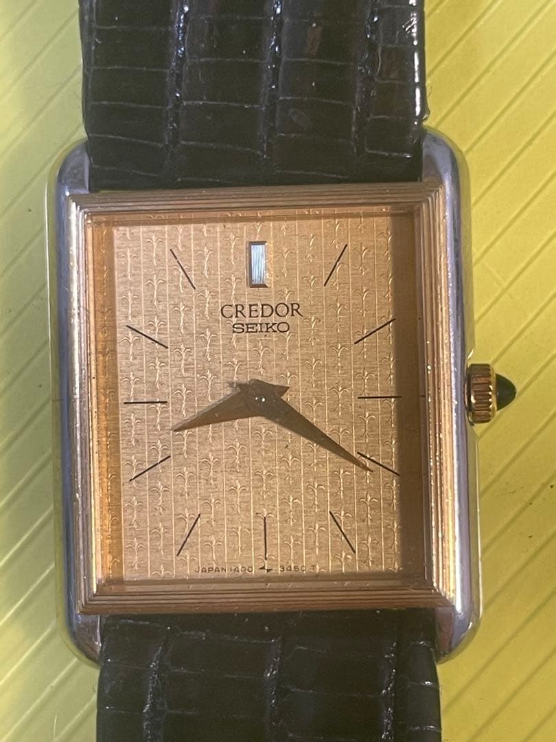 セイコー クレドール ゴールド腕時計 14K BEZEL