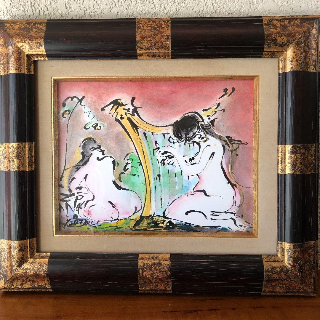 鈴木 康雄 絵画 ハープを奏でる裸婦 3号