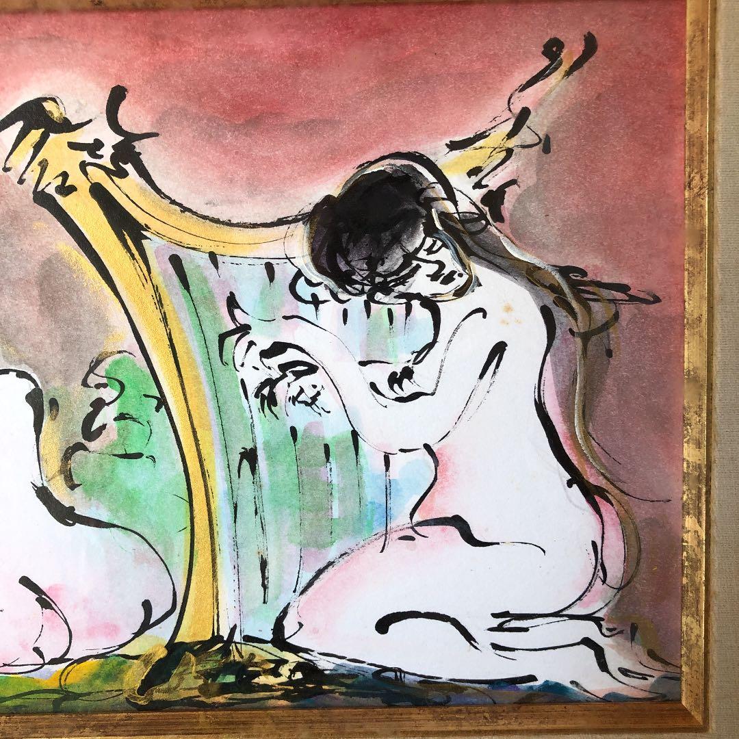 鈴木 康雄 絵画 ハープを奏でる裸婦 3号
