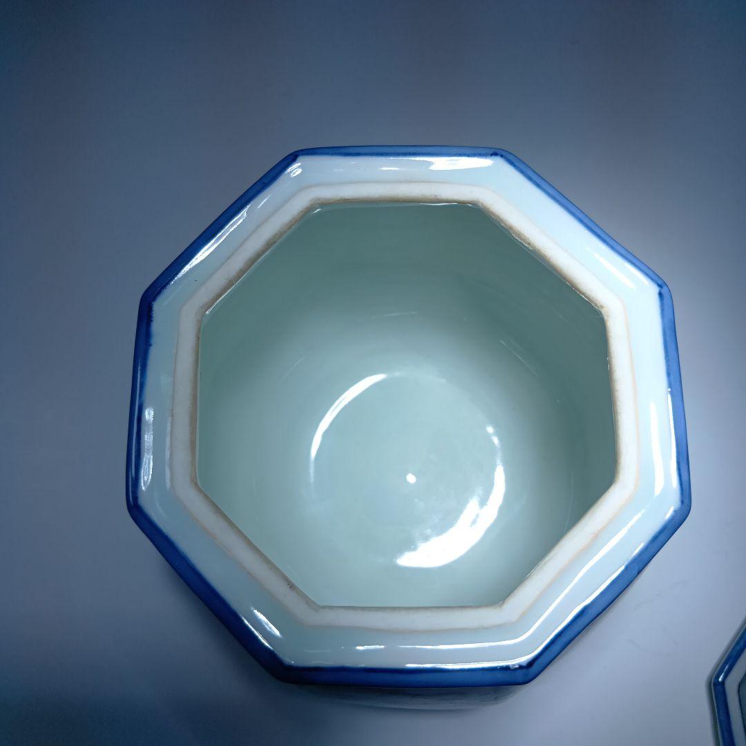 値下げ茶道具　(平安)冨田静山　染付葡萄文　 水指　共箱