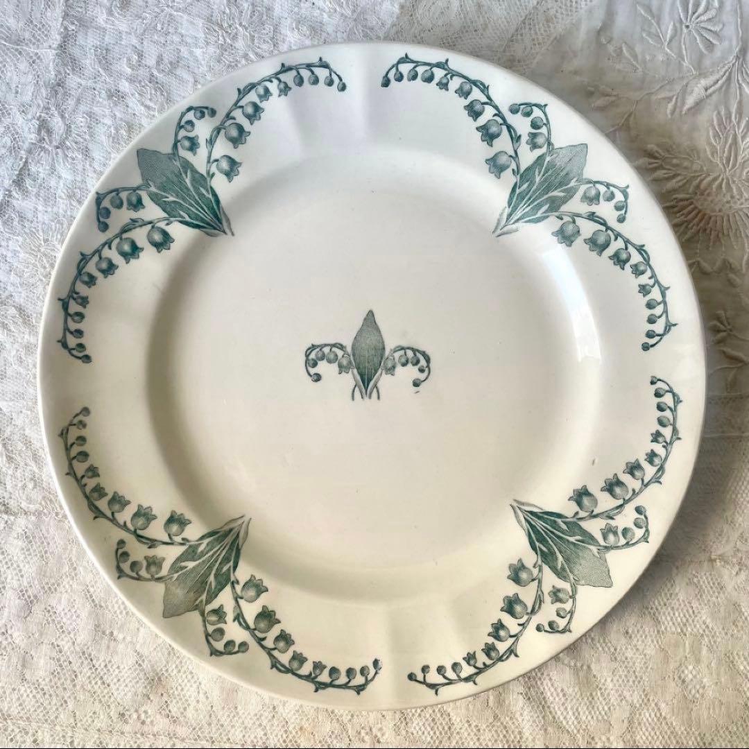 ロンシャンすずらんプレート平皿2枚セット　フランスアンティークミュゲスズラン鈴蘭