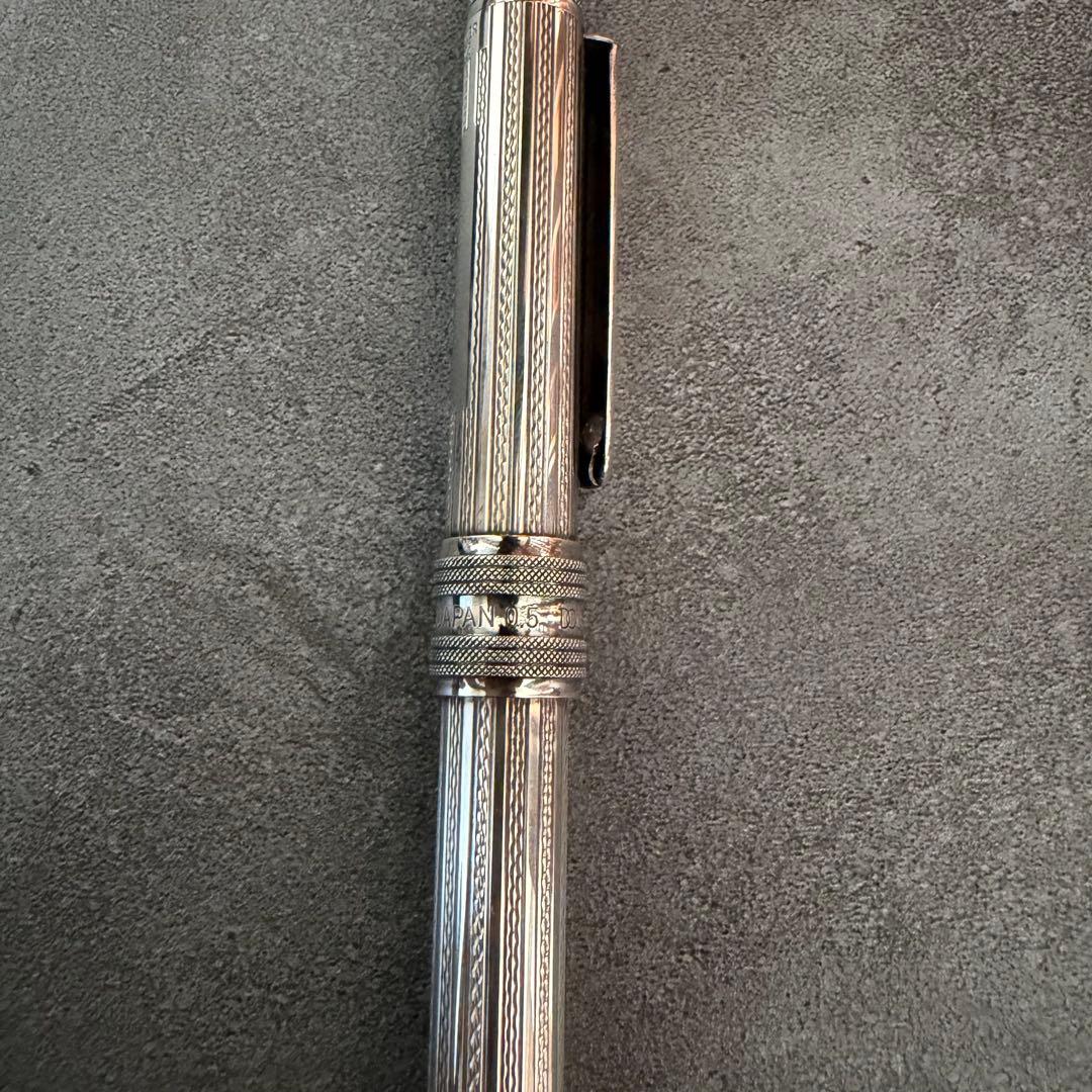 美品 プラチナ万年筆 ダブル３アクション シルバー925 アミジマ