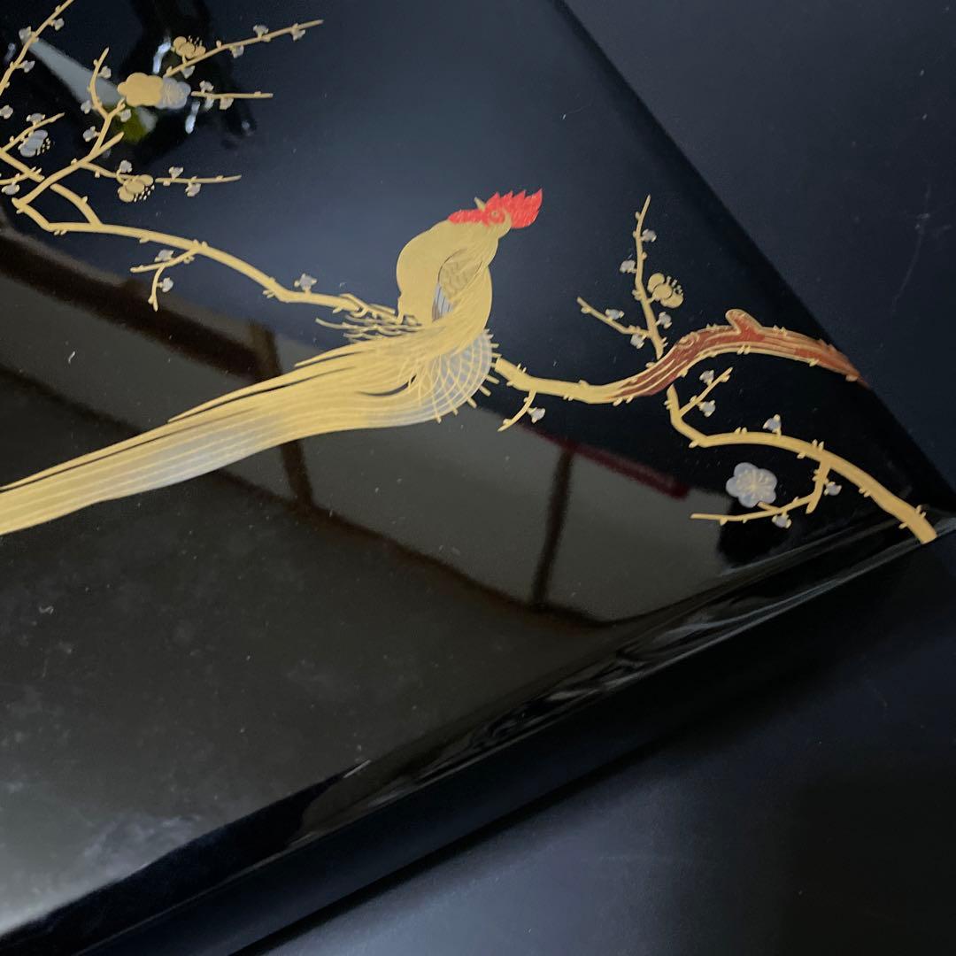 時代物　蒔絵硯箱　是真造　木箱付き