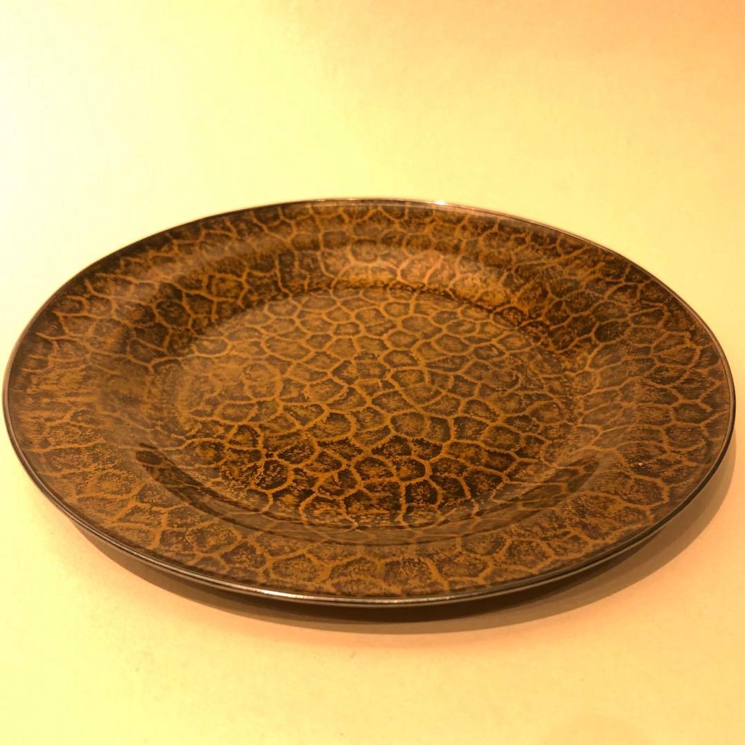 山口丹金製　黄銅銀縁銘々盆　5客