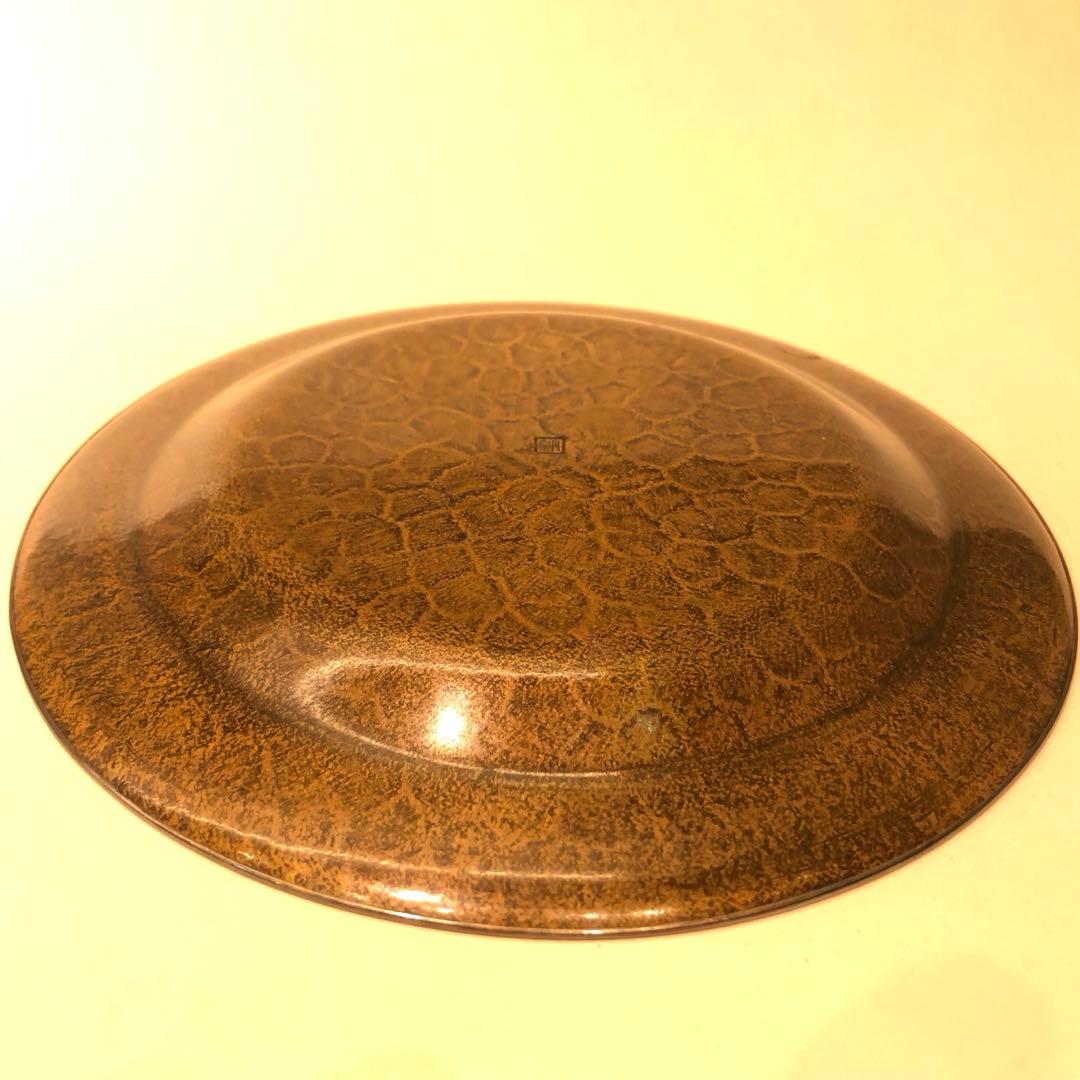 山口丹金製　黄銅銀縁銘々盆　5客