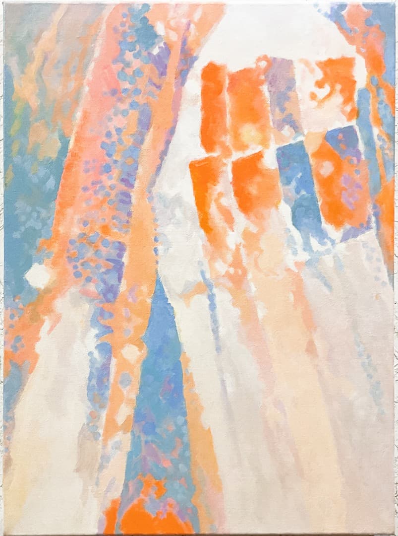 絵画 851 油絵/抽象画風/自然の造形/天然水晶/クリスタル/F6号