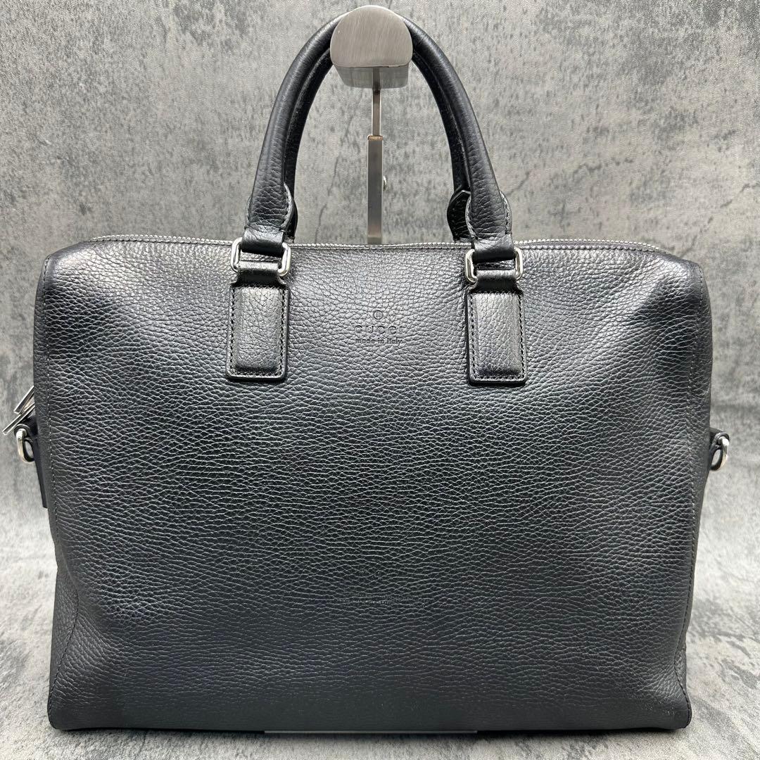 2way グッチ トートバッグ ディアマンテ シボ革 斜め掛け A4 黒 カード