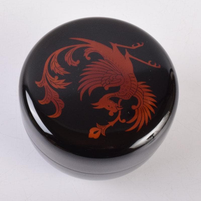 茶道具　山中塗　塗師　前端雅峯作　雲鳳凰蒔絵　大棗　共箱　V　8469