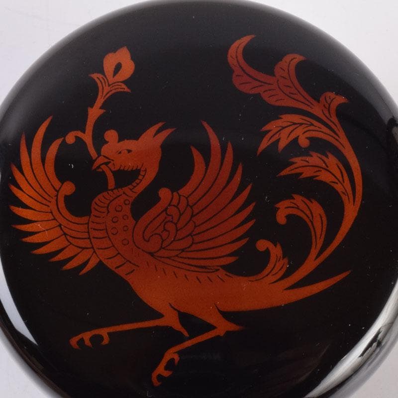 茶道具　山中塗　塗師　前端雅峯作　雲鳳凰蒔絵　大棗　共箱　V　8469