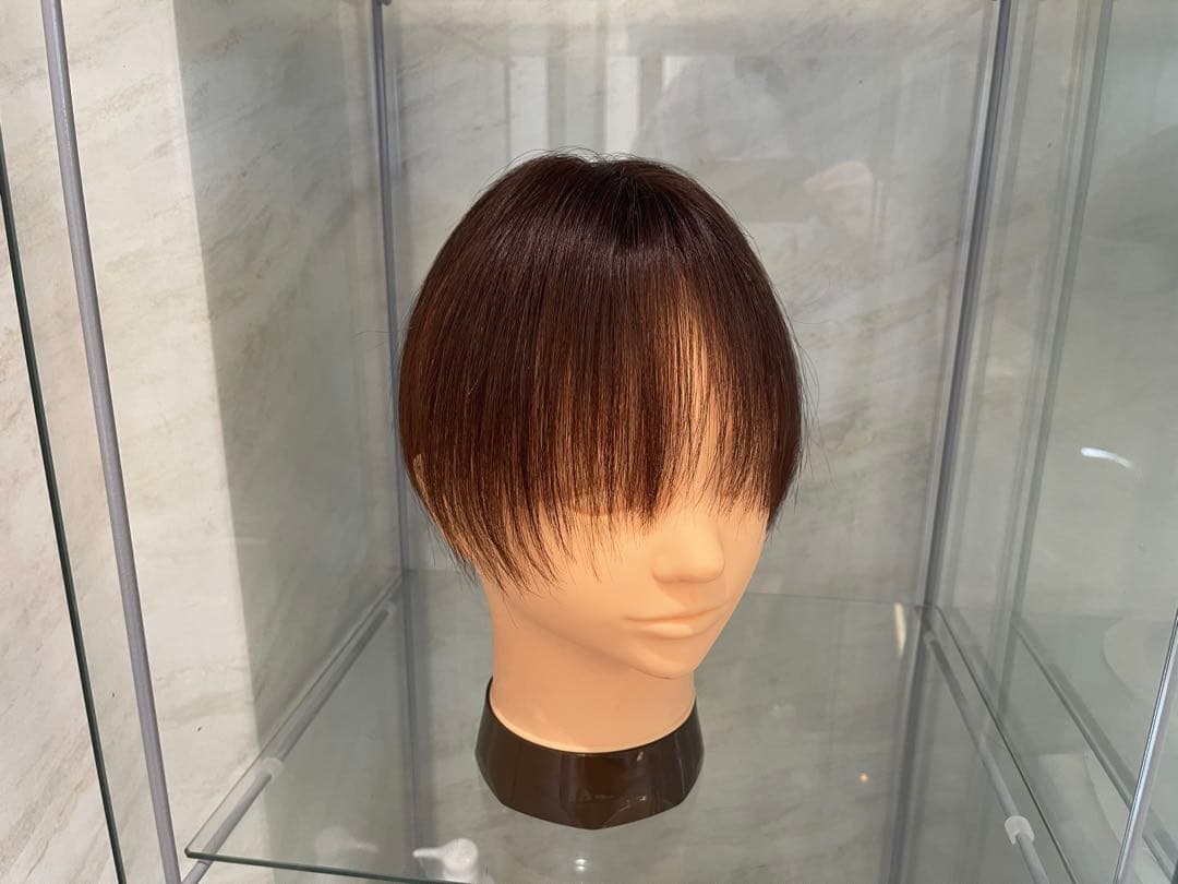 人毛100%ブラウンバランス調整ウィッグ