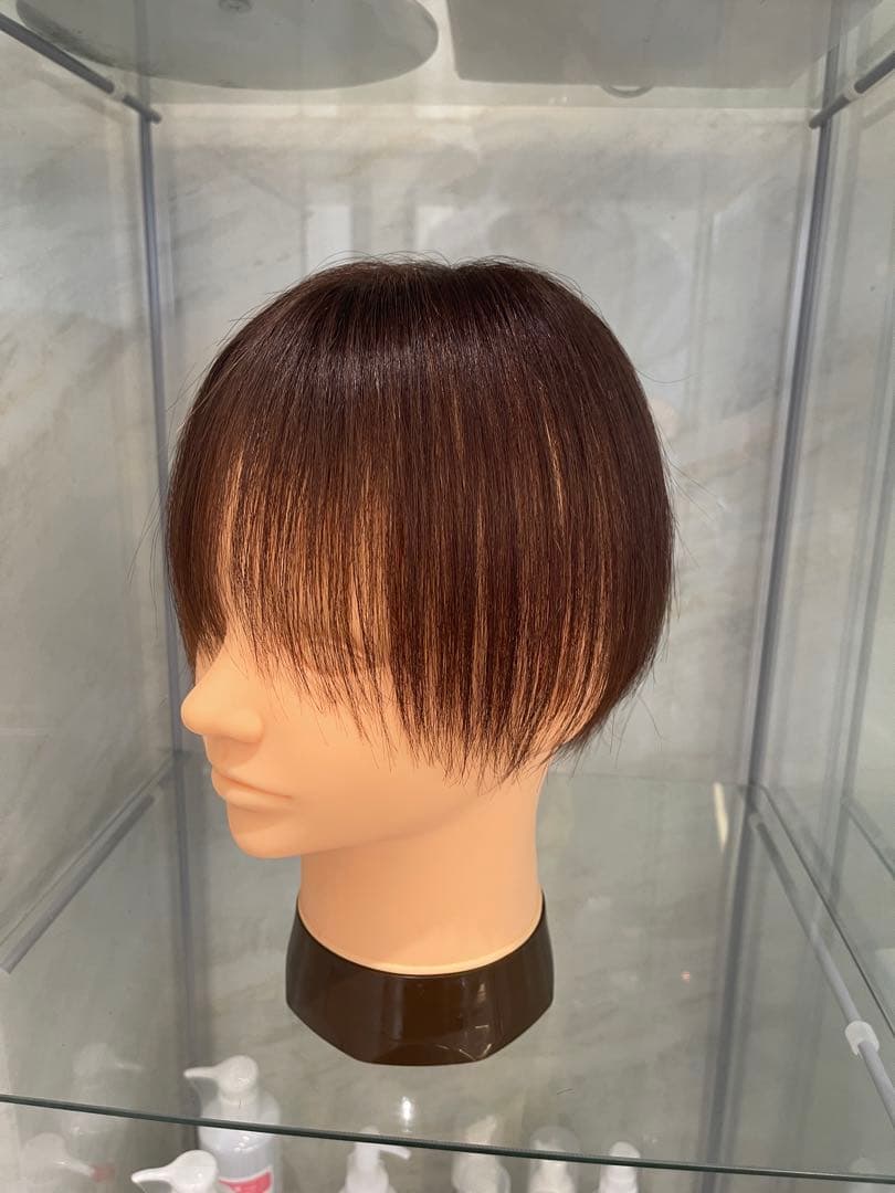 人毛100%ブラウンバランス調整ウィッグ