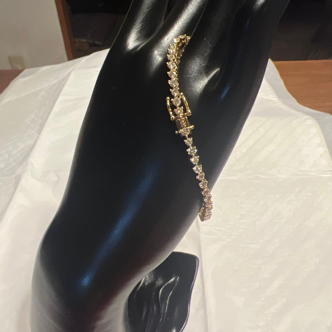 【超美品 】K18 豪華3.1ct ダイヤモンド テニスブレスレット 9.0g