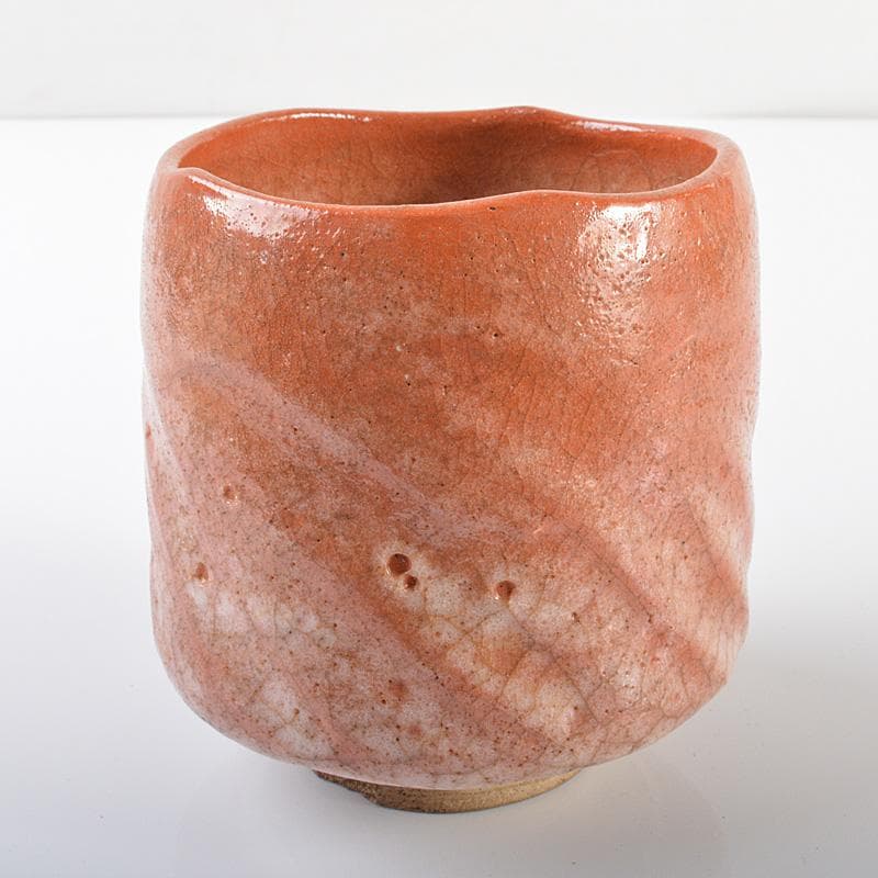 茶道具　赤楽筒茶碗　時代箱　V　R6260