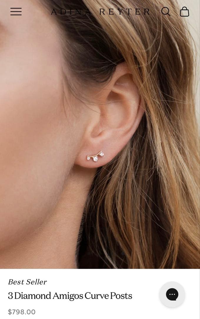 メーガン妃着用　Adina Reyter アディナレイター K14ダイヤピアス