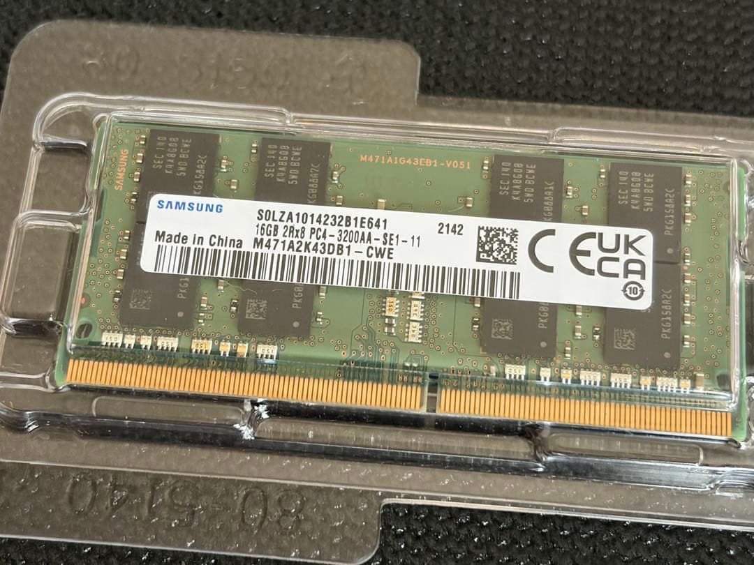 メモリ DDR4-3200 16GB sumsung