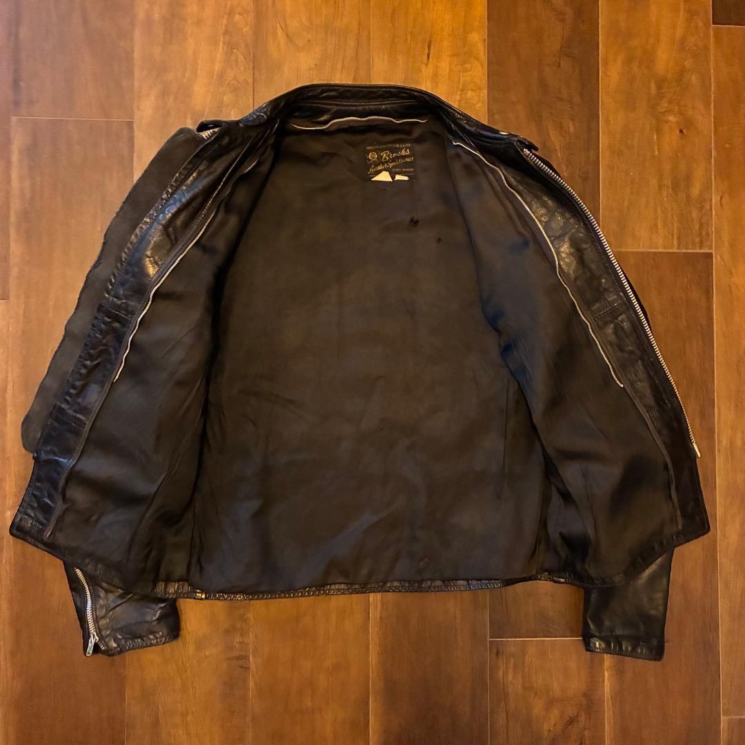 60s〜70s vintage brooks レザーシングルライダースジャケット