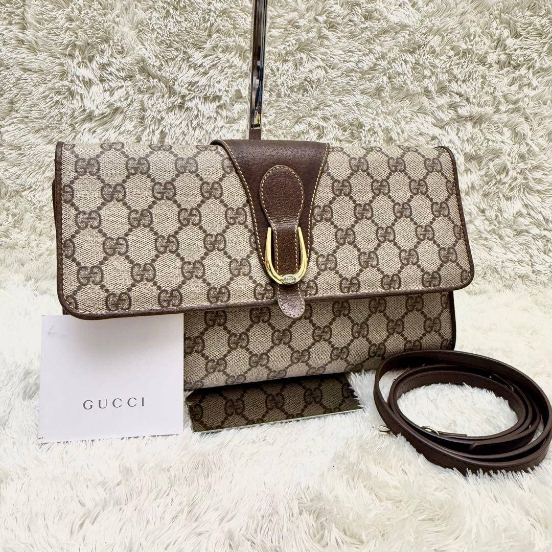 GUCCIグッチ GGスプリーム クラッチバッグ 2wayショルダーバッグ 金具